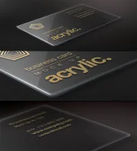 بطاقات شخصيه فخمه ملفات مفتوحه Acrylic Psd Business Card Mock-Up