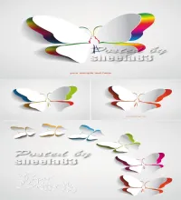 تحميل فيكتور فراشات روعه vectors -  Paper Butterfly Vector