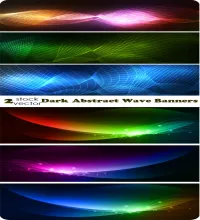 فيكتور بنرات Dark Abstract Wave Banners