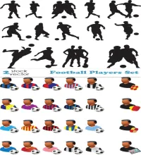 تصاميم شخصيات كرة قدم لاعبين وحكام Vectors - Football Players Set