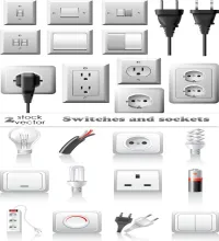 ادوات كهربائيه بملفات مفتوحه Vectors - Switches and sockets