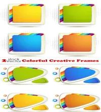 تحميل اطارات فيكتور Vectors - Colorful Creative Frames