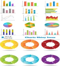 ايقونات احصائيات جميله Vectors - Charts Shiny Icons