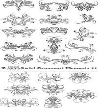 فيكتور زخارف جميله Vectors - Swirl Ornament Elements 21