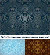 تصميم خلفيات نقش مميزه Damask Backgrounds Set 42