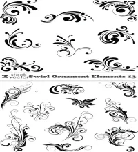 زخارف رائعه بملفات مفتوحه Vectors - Swirl Ornament Elements 13