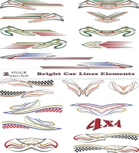 خطوط سباق سيارات بملفات مفتوحه Vectors - Bright Car Lines Elements