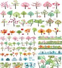 تصاميم اشجار بملفات مفتوحه فيكتور Vectors - Season trees 2