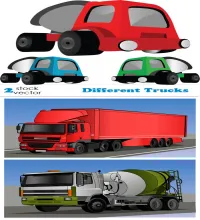 تصميم شاحنات مرسومه Vectors - Different Trucks