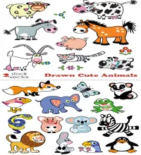تصميم حيوانات رائعه Drawn Cute Animals