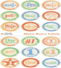 ايقونات واختام رائعه Vectors - Shiny Retro Labels