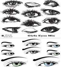 تحميل فيكتور عيون Vectors - Girls Eyes Mix