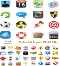 تحميل فيكتور Vectors - Colorful Icons Vivid Mix