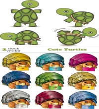 تحميل سلاحف فيكتور Vectors - Cute Turtles