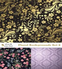 خلفيات فيكتور ورود مشكله حلوه Vectors - Floral Backgrounds Set 8
