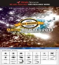 فرش فوتوشوب نجوم Magic Sparkle and Streak Effects Brushes
