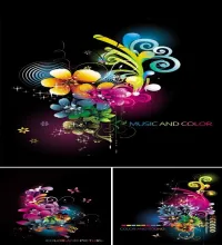 تحميل فيكتور ورود جميل Vectors - Color Flowers Vector