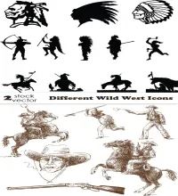 ايقونات الهنود الحمر Vectors - Different Wild West Icons