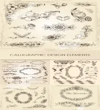 زخارف منوعه روعه Vectors - Calligraphic design elements