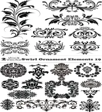 زخارف فيكتور جديده Vectors - Swirl Ornament Elements 19
