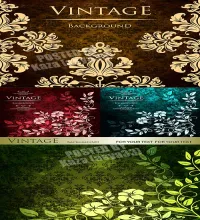 تصميم اوراق مرسومه Vectors - Floral vintage invitations