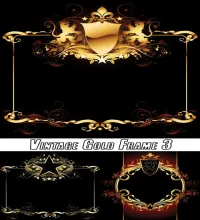 اطارات مزخرفه ذهبيه Vector Vintages Golden Frames