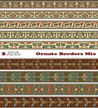 اطارات زخارف ملونه رائعه Ornate Borders Mix