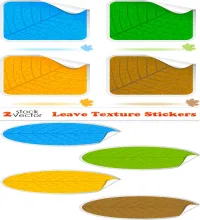 خامات ستيكرات اوراق رائعه Vectors - Leave Texture Stickers