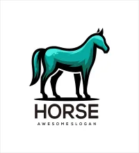 تصميم شعار حصان خيل جميل ملف مفتوح