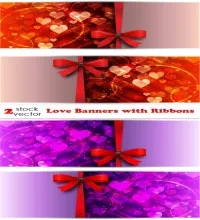 تحميل فيكتور بنرات حب Vectors - Love Banners with Ribbons