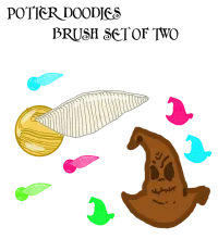 تحميل وتنزيل فرش فوتوشوب القبعات Potter Doodles Brushes Set of Two