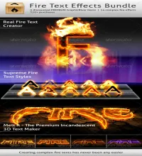 خطوط ناريه Fire Text Effects Bundle
