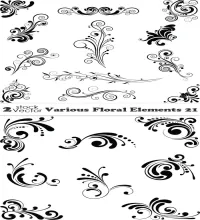 تحميل ورود زخارف فيكتور للتصميم Various Floral Elements 21