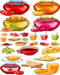 تصميم شراب وطعام رهيبه Food & drinks vector
