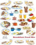 تصميم طعام الافطار منوع Breakfast Food Mix
