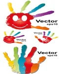 تحميل فيكتور ايدي Vectors - conceptual hand shape or print