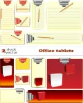 مذكرات مكتبيه بملفات مفتوحه Vectors - Office tablets