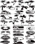 تصميم شواطئ مع اشجار منوعه Beach Symbols Mix
