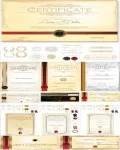 تحميل شهادات فيكتور Certificates & Guilloche Elements Vector vol.2
