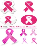 تصميم اشرطه ورديه مميزه Pink Ribbons Elements
