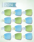 تصميم تقويم العام الجديد 2014 بملف مفتوح تحميل مباشر
