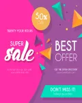 تصميم خلفية بيع بنر جميل ورائع ملف مفتوح Colorful Sale Background with Triangles