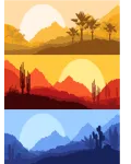 مجموعة بنرات صحراء جميلة ملف مفتوح تحميل مباشر Desolate desert banners vector 01 