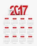 تصميم تقويم 2017 بسيط وجميل ملف مفتوح ومجاني