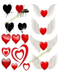 تصميم قلوب واجنحه رائعه Love Hearts Vector Set