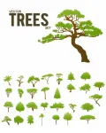 اشجار خضراء مميزه Green Trees Vector Set