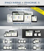 تصميم ايباد وجوال موبايل جميل Pad Mini and Phone 5 Mockups