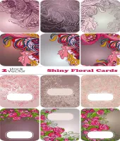 بطاقات ورود جميله Vectors - Shiny Floral Cards