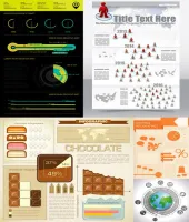 رسوم بيانيه منوعه بملفات مفتوحه فيكتور Infographics Elements Vector Set #2