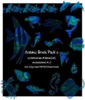 فرش فوتوشوب كائنات بحريه Oceanic Brush Pack 2